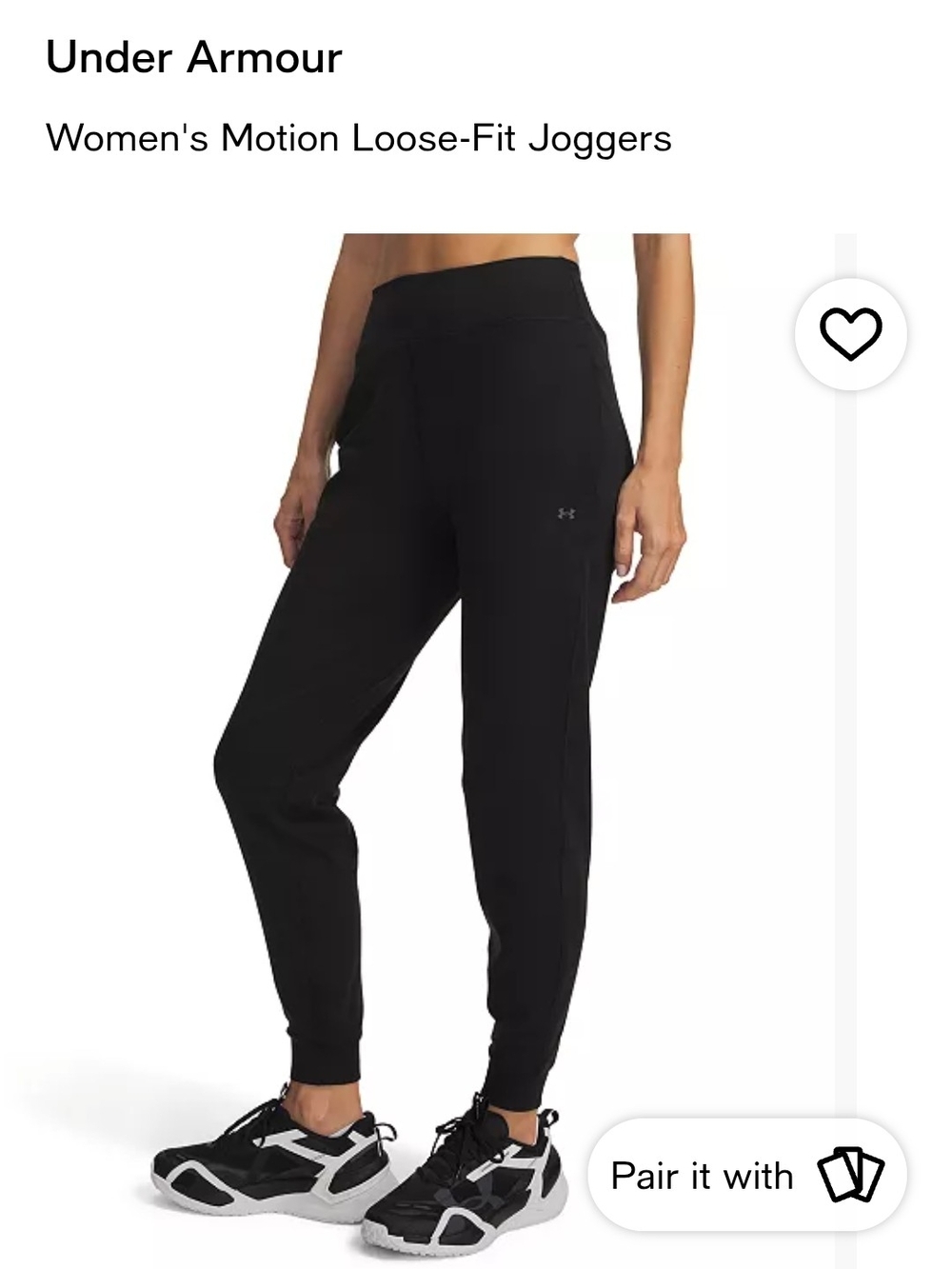 Under Armour Women's Motion Loose-Fit Joggers - Black
